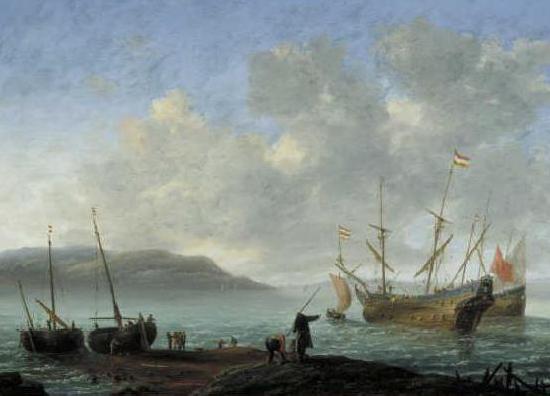 Reinier Nooms Ships in a bay. oil painting picture